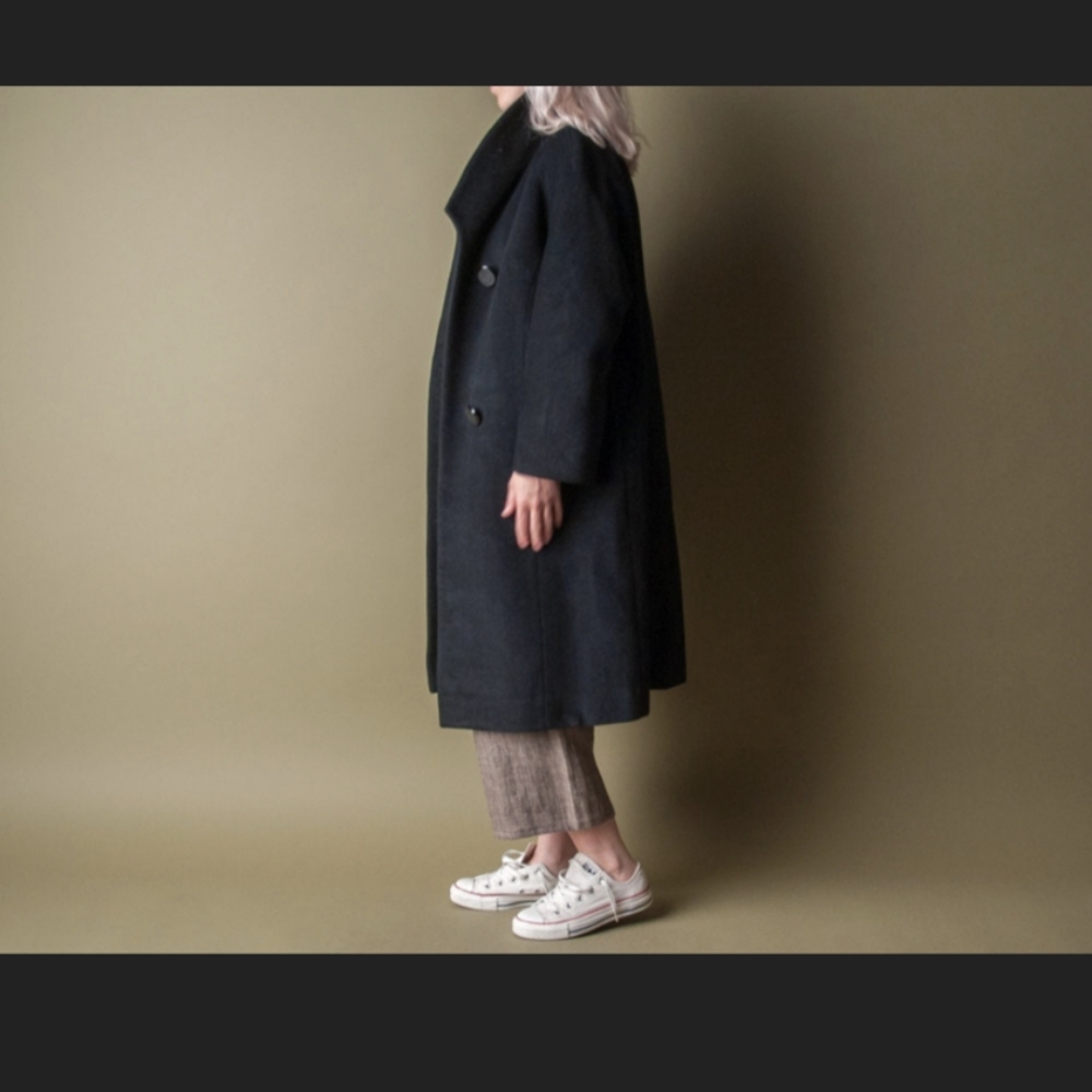 Vintage brushed wool overcoat small